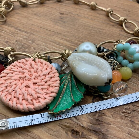 Plunder Design Multi Charms Vintage Style Treasures Gold Tone Necklace - Picture 5 of 8